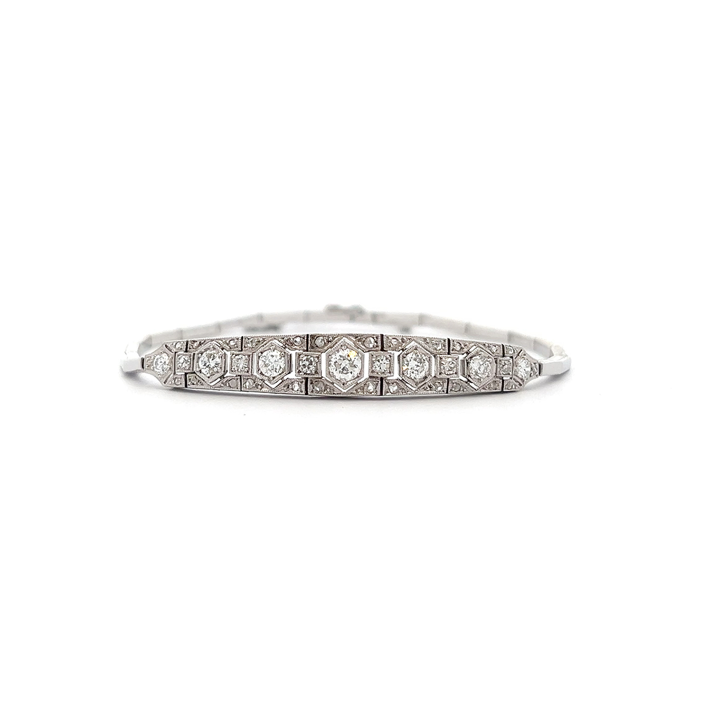 "Déco Light" - Art Déco Armband Platin