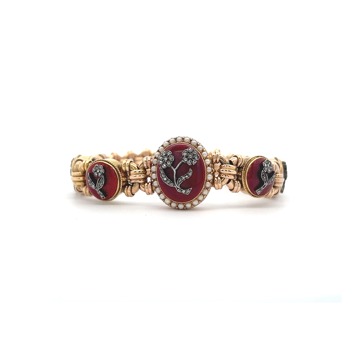 "Red Grace" - Elegantes 14 Karat Gelbgold Armband