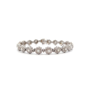 "Weiße Blüten" - Diamantarmband in 18 Karat Weißgold