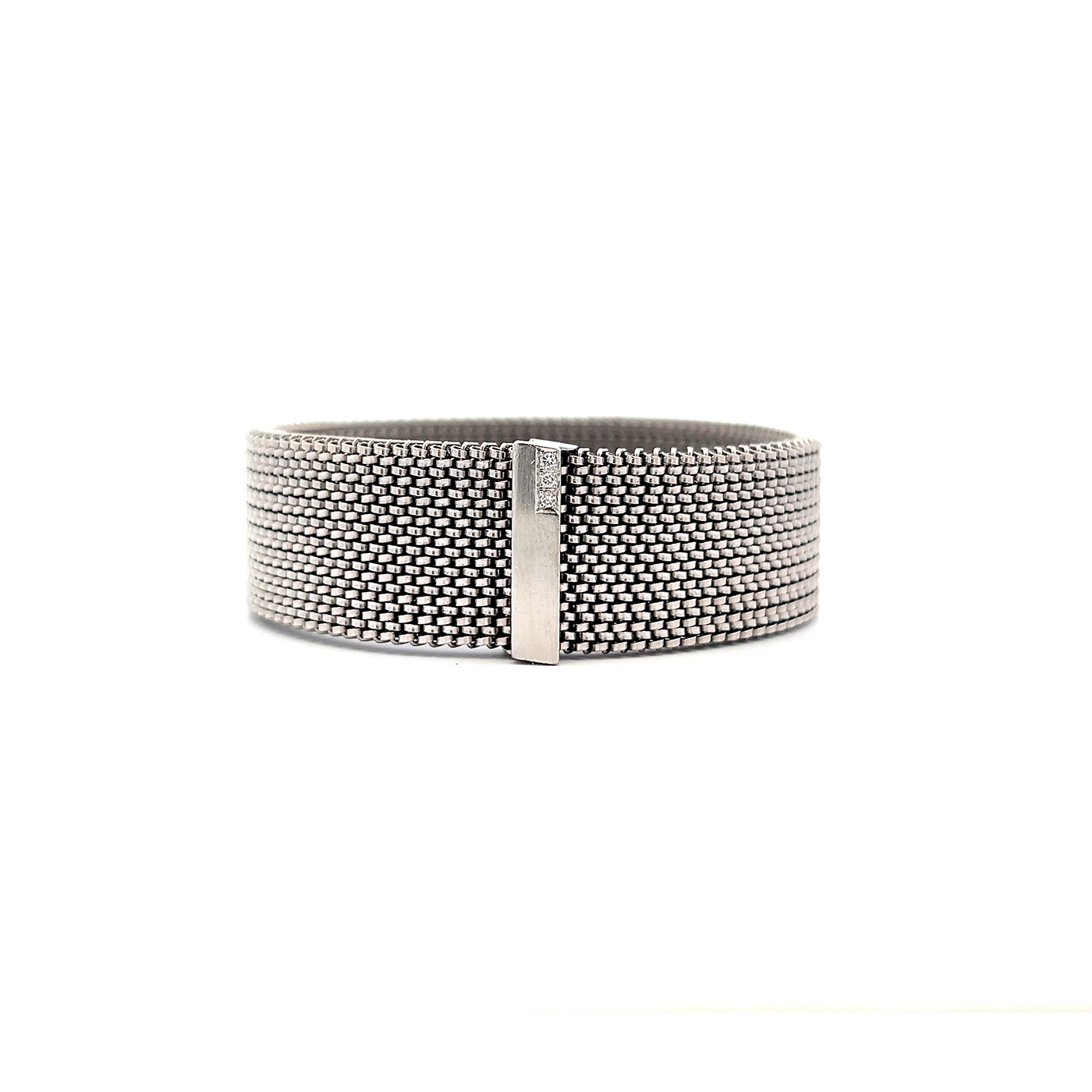 "Weißes Band" - 18 Karat Weißgold Armband