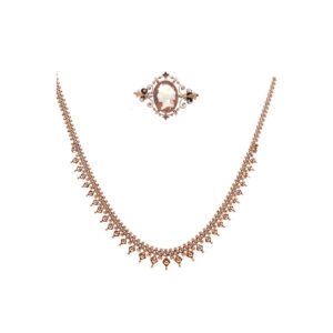 "Golden Embrace" - Antikes Collier mit Brosche Roségold vergoldet