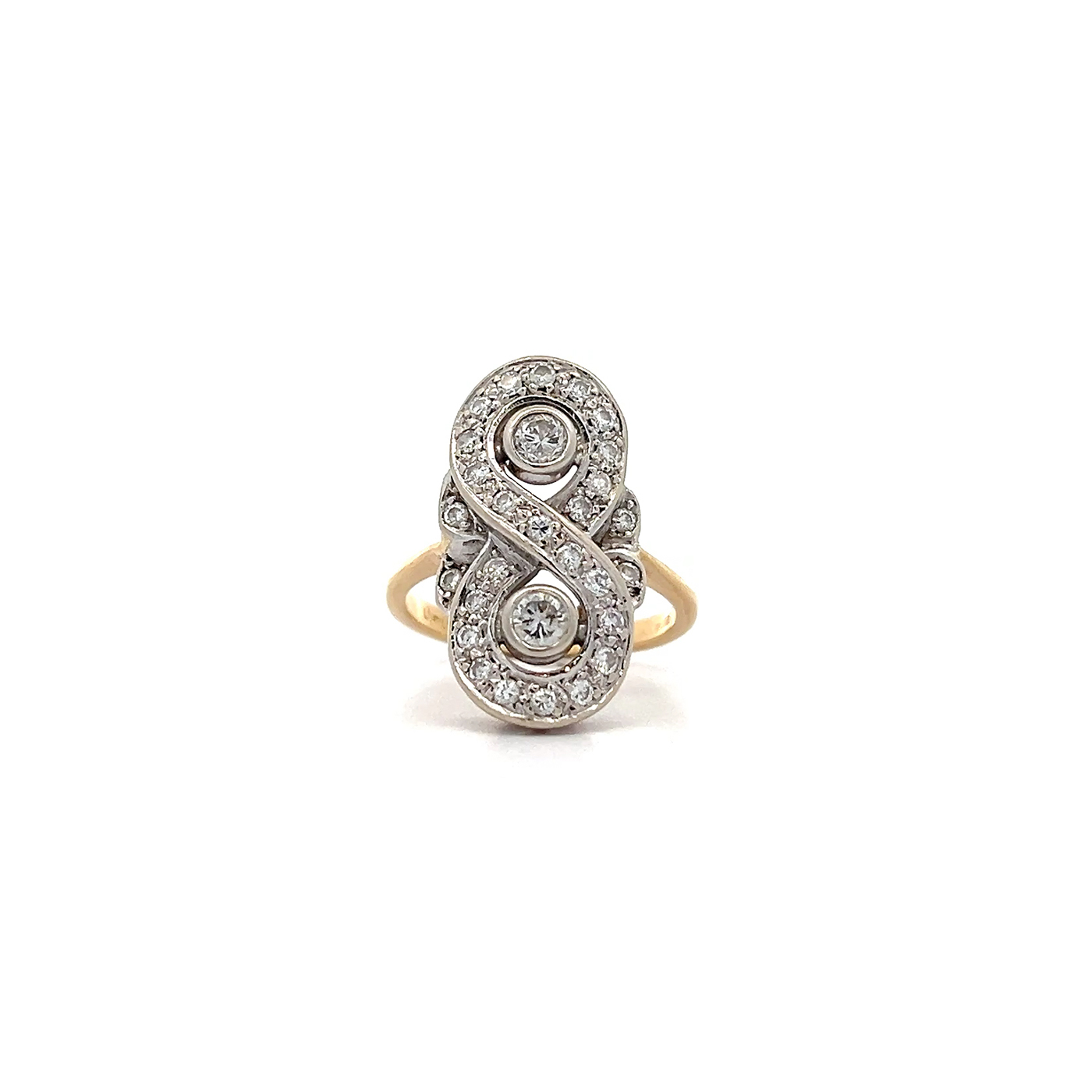 "Circled Diamonds" - 18 Karat Vintage Ring