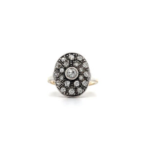"Zeitglanz" - 14 Karat Gelbgold Ring mit Altschliff Diamanten