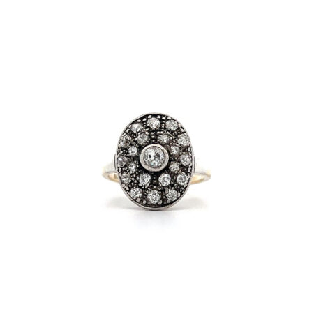"Zeitglanz" - 14 Karat Gelbgold Ring mit Altschliff Diamanten