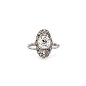 "Art Déco Dream" - Platin Ring mit 1.90 ct. Diamant