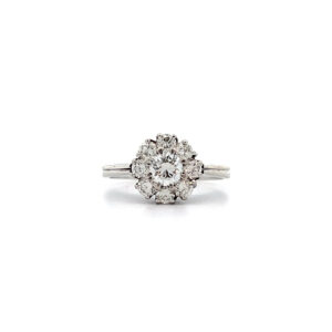 "Blütentraum" - 14 Karat Weißgold Ring mit Brillanten