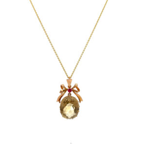 "Golden Grace" - 14 Karat Gelbgold Kette mit Citrin Anhänger