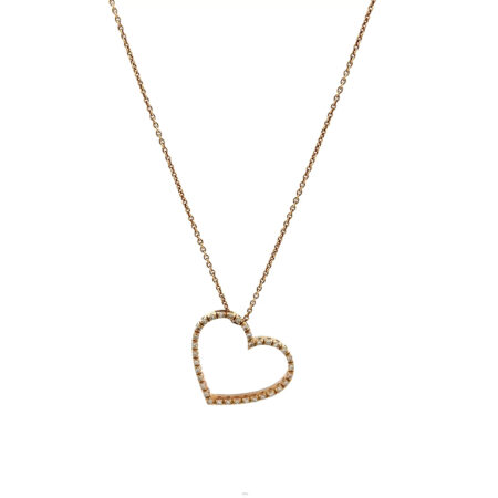 "Herzenssache" - 18 Karat Gelbgold Kette mit Herzanhänger mit Brillanten