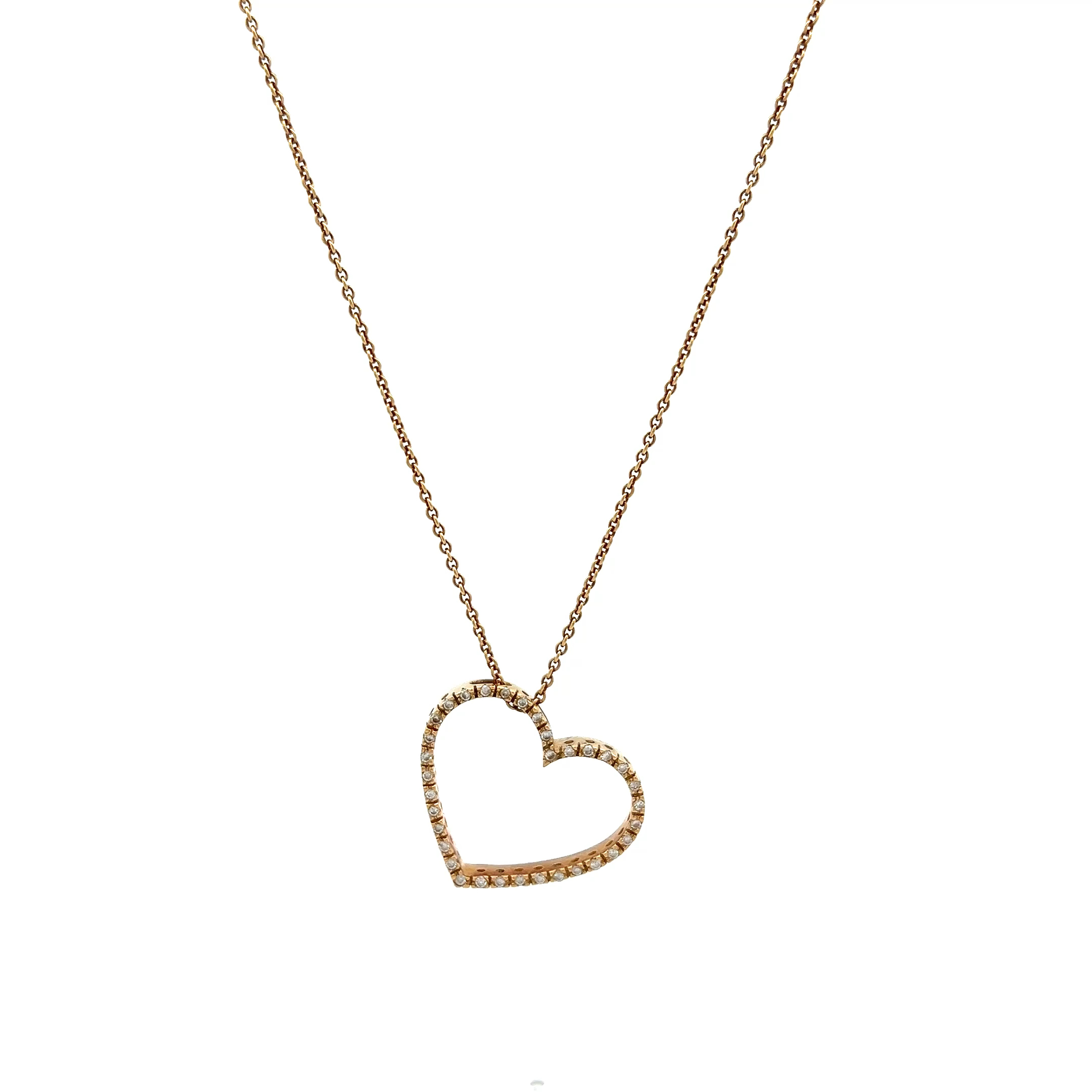 "Herzenssache" - 18 Karat Gelbgold Kette mit Herzanhänger mit Brillanten