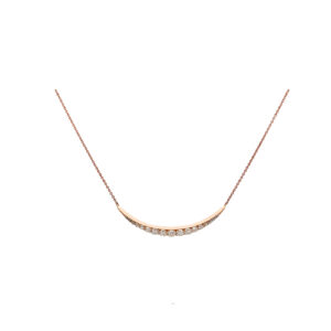"Halbmondlicht" - 14 Karat Roségold Collier mit Altschliff Diamanten