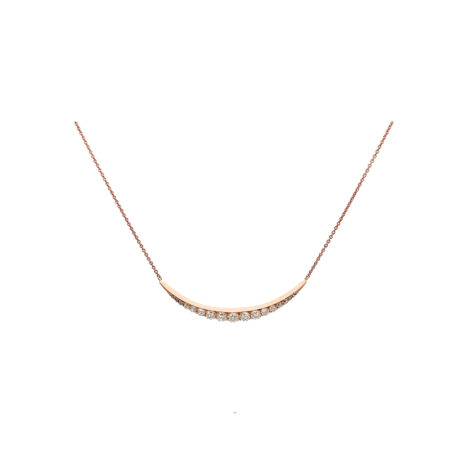 "Halbmondlicht" - 14 Karat Roségold Collier mit Altschliff Diamanten