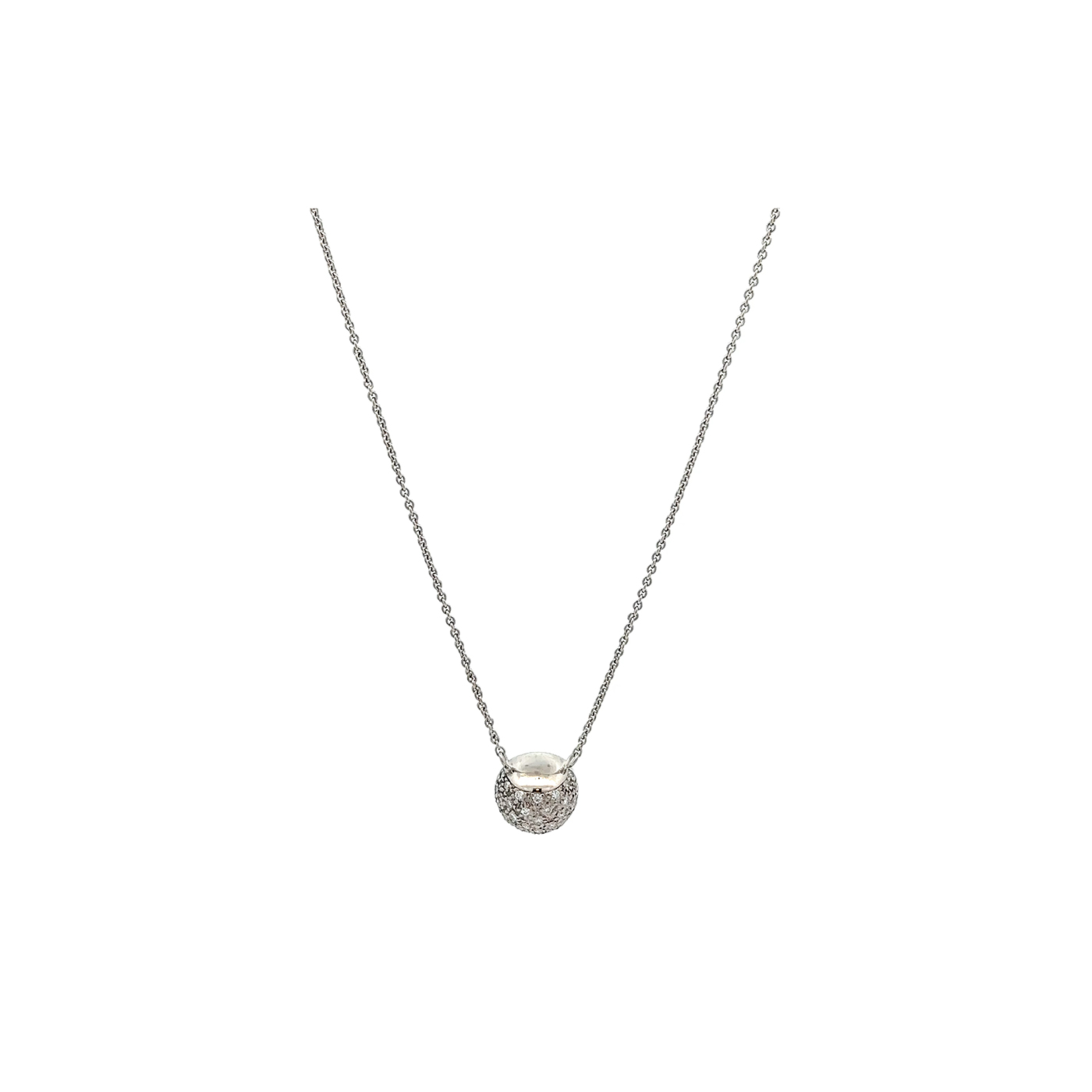 "Lichtkugel" - 18 Karat Weißgold Collier mit Brillanten
