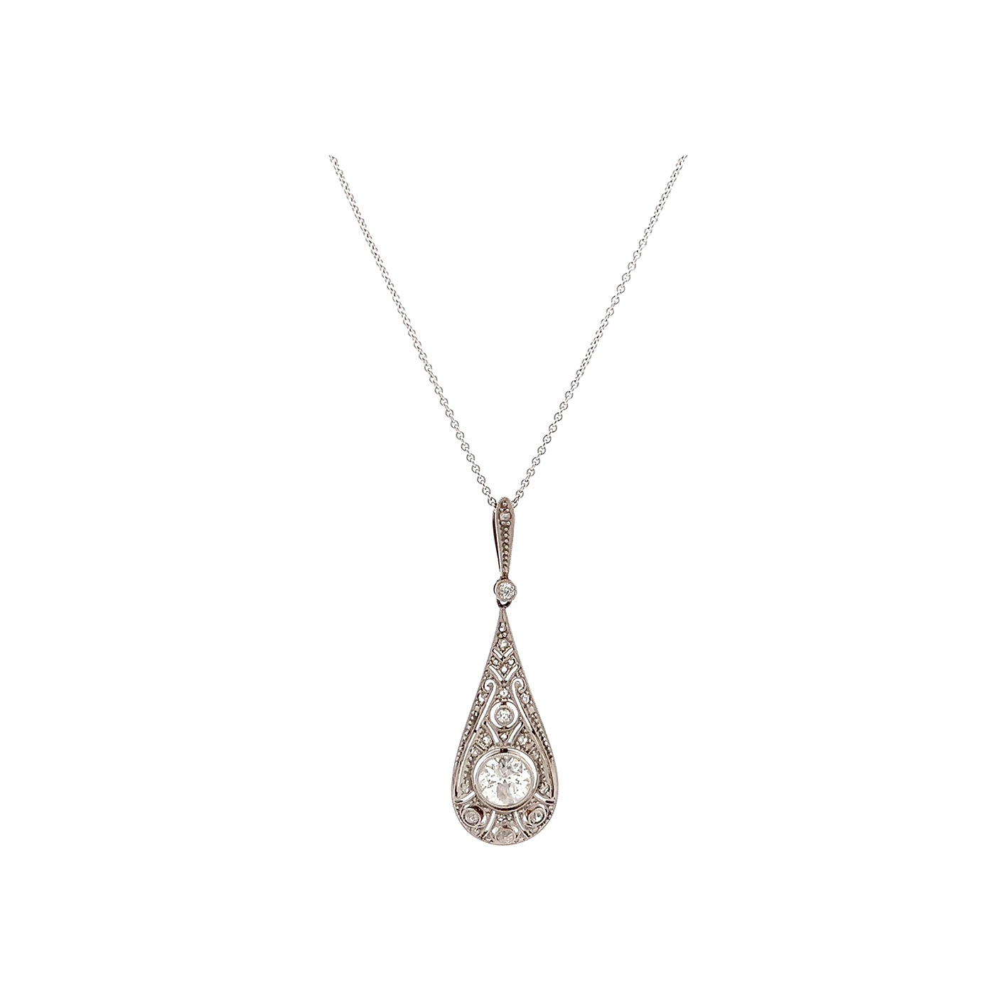 "Crown of Light" - Anhänger Platin mit Altschliff Diamanten