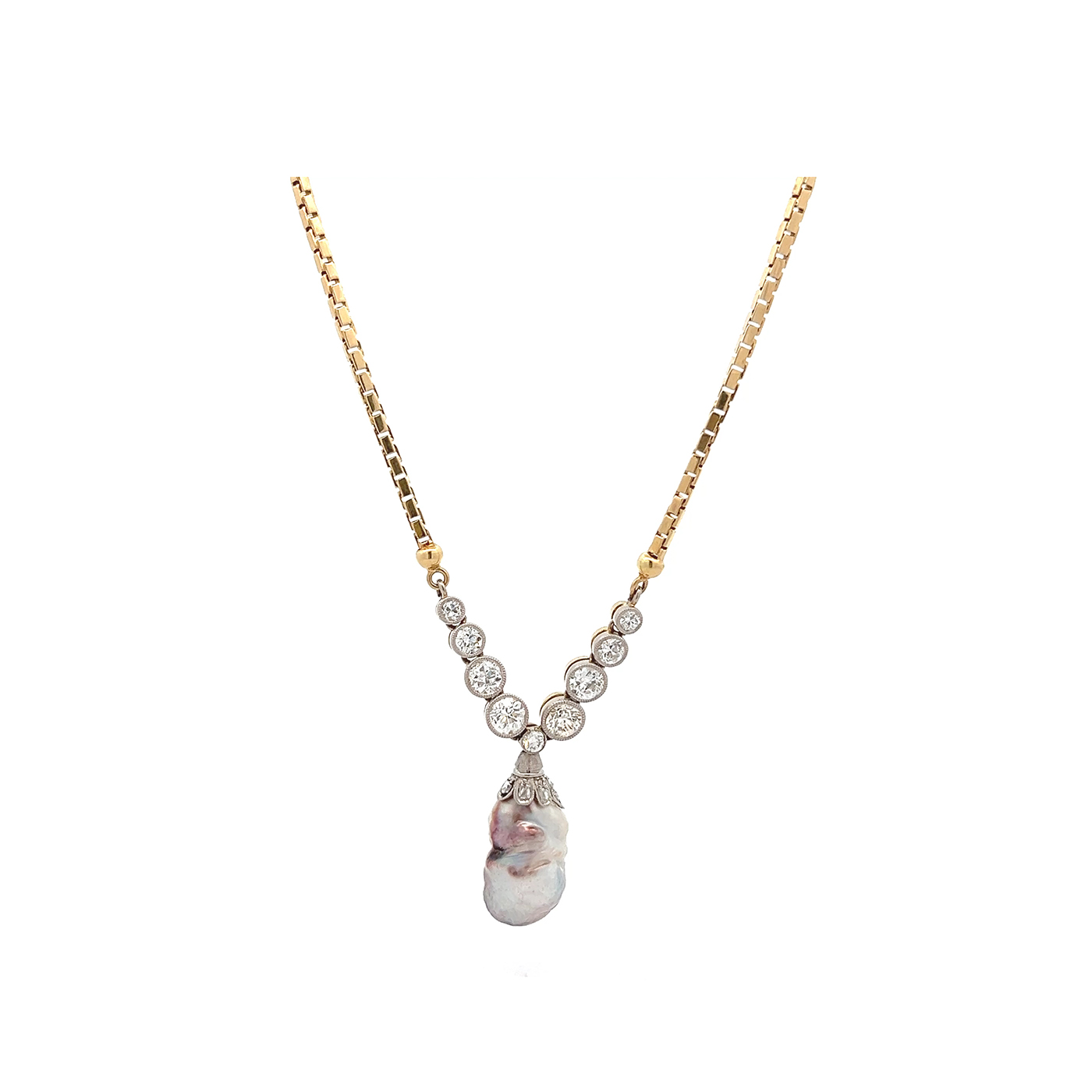 "Schimmer der Vergangenheit" - Wunderschönes 14 Karat Gelbgold Collier