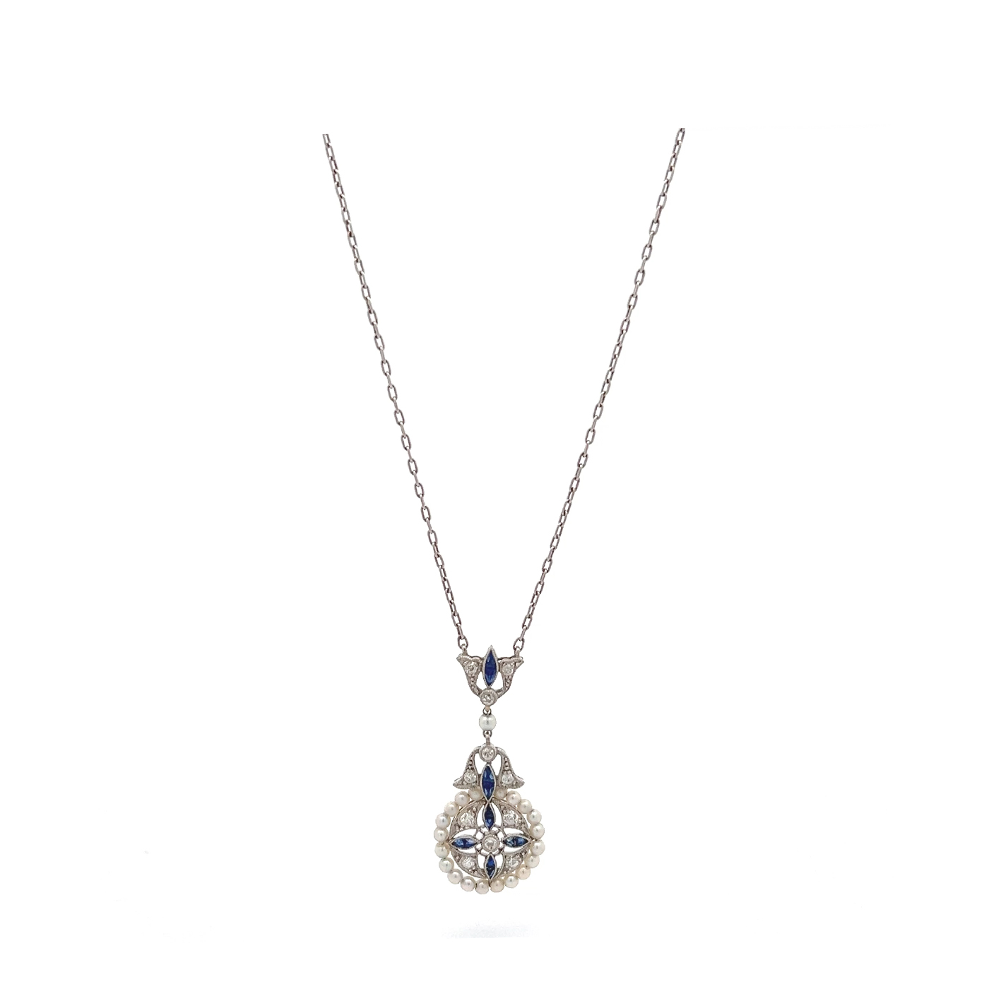 "Zeitloser Moment" - Filigranes 14 Karat Weißgold Collier