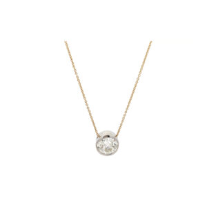 "Zeitlose Majestät" - 14 Karat Gelbgold Kette mit 3.45 ct. Altschliff Diamant