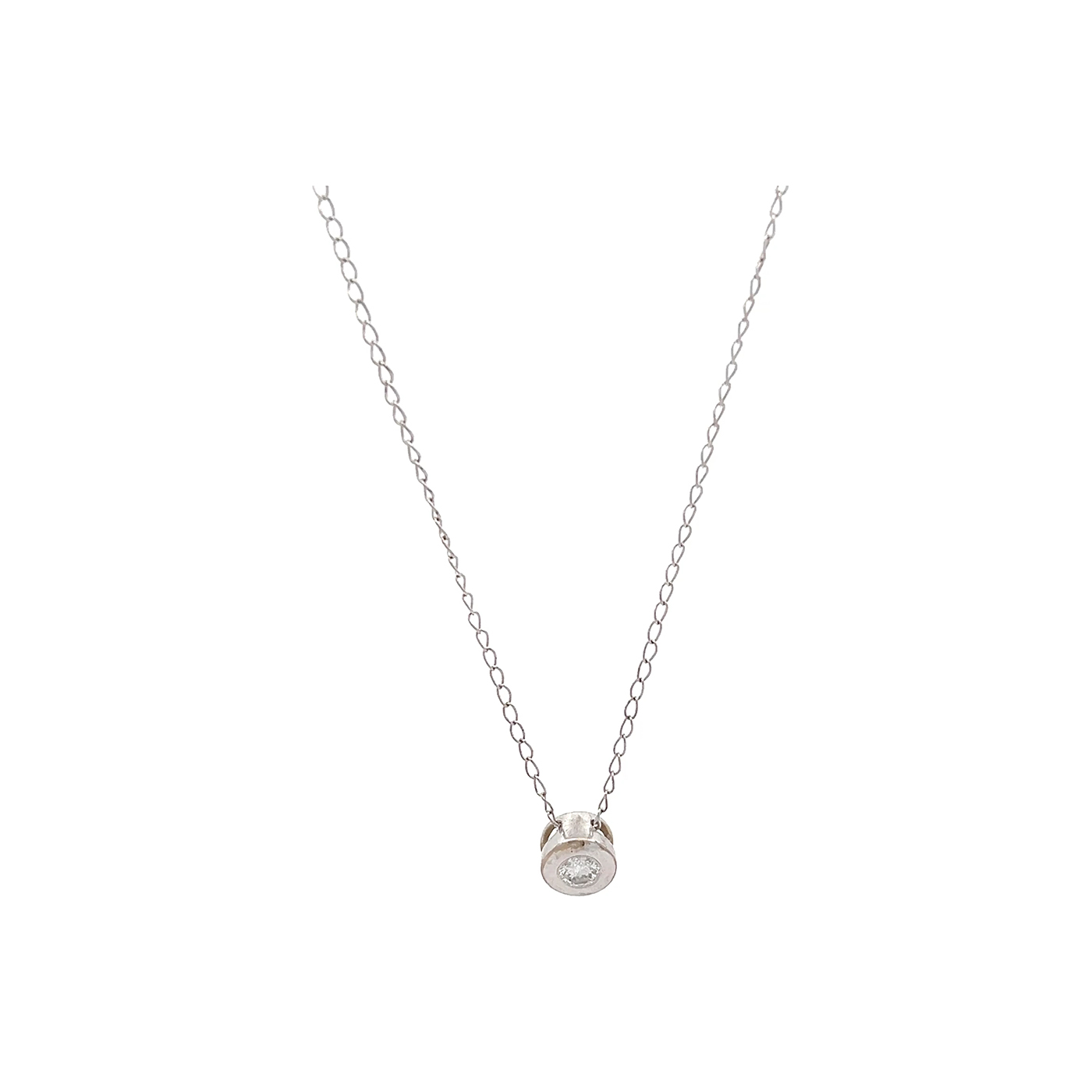 "Ewiges Licht" - 14 Karat Weißgold Kette mit einem Brillanten
