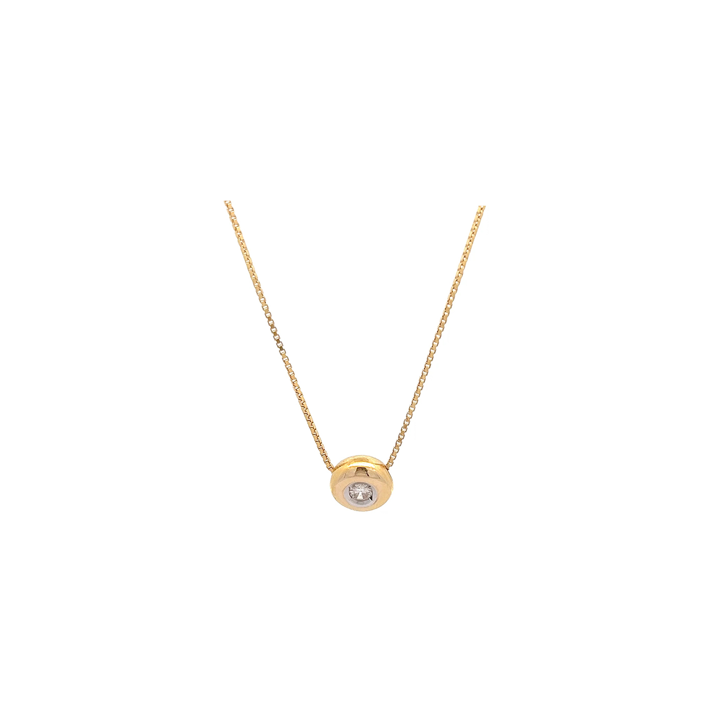"Klassisch" - 14 Karat Gelbgold Collier mit einem Brillanten