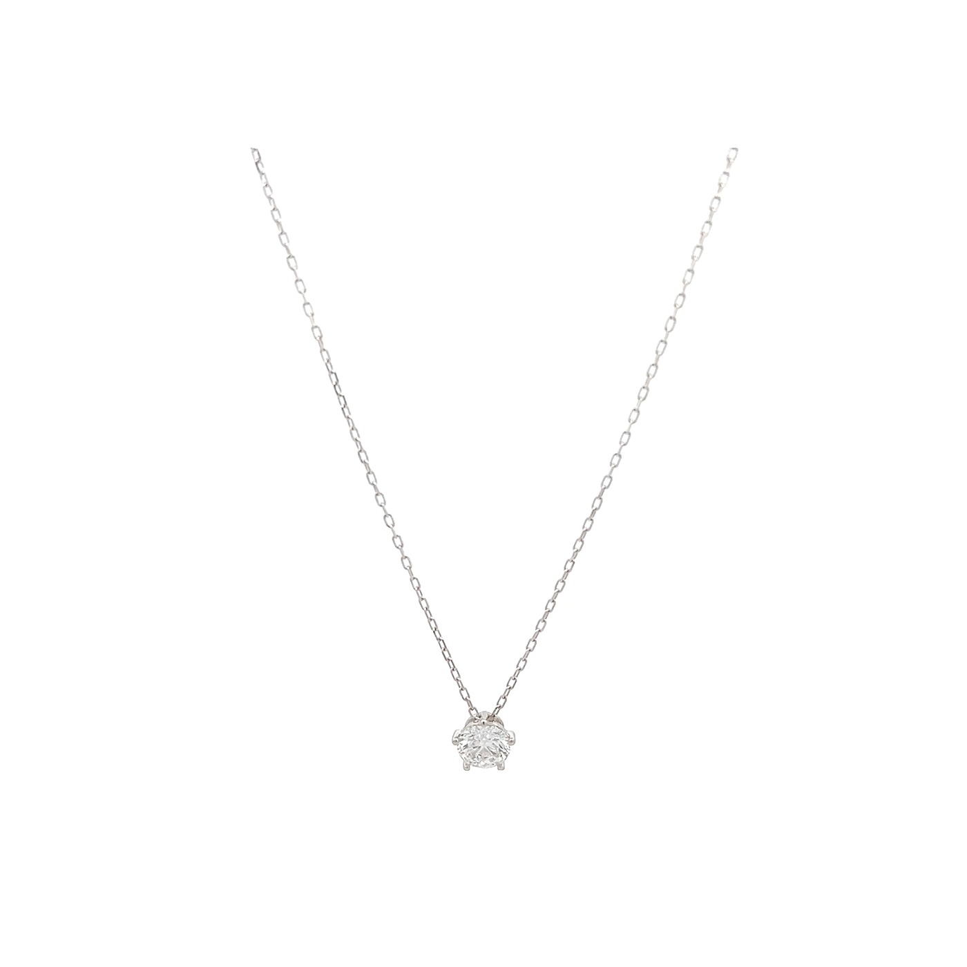 "Lichtmoment" - 14 Karat Weißgold Kette mit einem Brillant