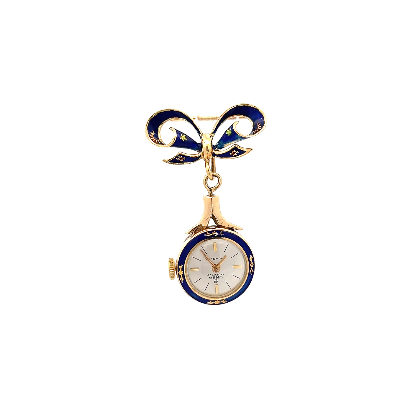 "Filigraner Zeitmesser" - Zauberhafte Anhängeruhr 18 Karat Gold mit Emaille