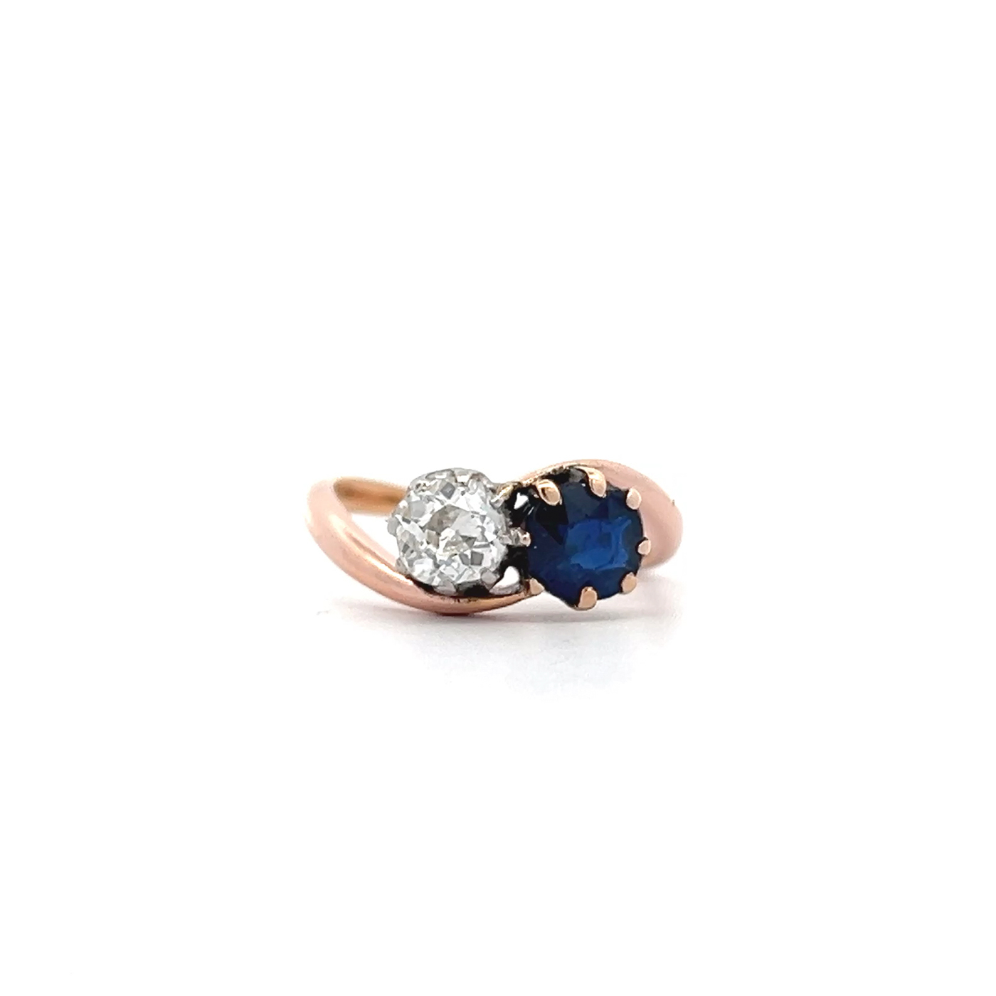 "You & me" - Toi et Moi Ring 18 Karat Roségold Diamant & Saphir