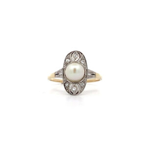 "Antike Perle" - Art Déco Ring 14 Karat Gold