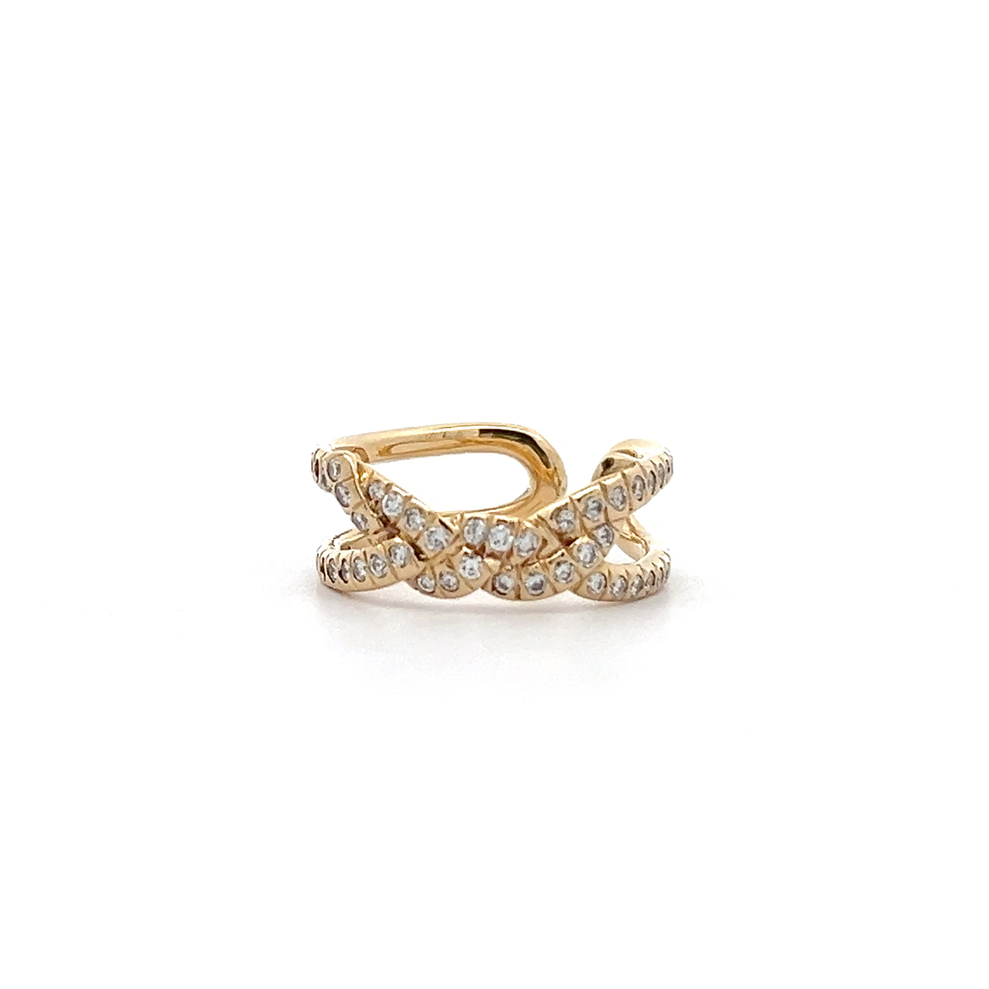 "Tiffany & Co. X-Cross” - Ring in 18 Karat Gelbgold besetzt mit Diamanten