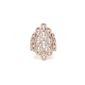 "Elegance in Rosé" - Großer 18 Karat Roségold Diamantring