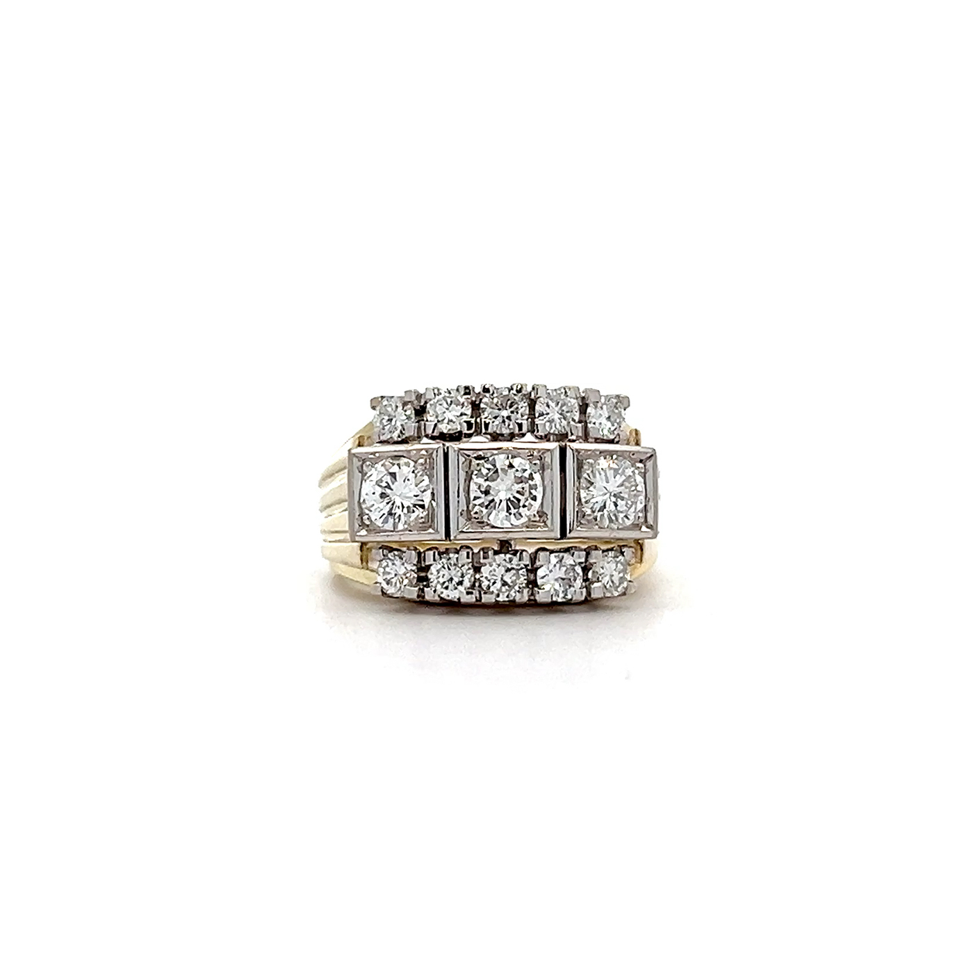 "Timeless Shine" - Funkelnder 14 Karat Gelbgold Vintage Ring