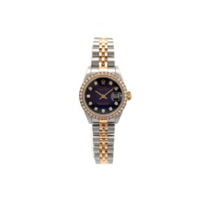 "Rolex Lady Datejust" - Vintage Armbanduhr Stahl Gold mit Brillanten im Full Set