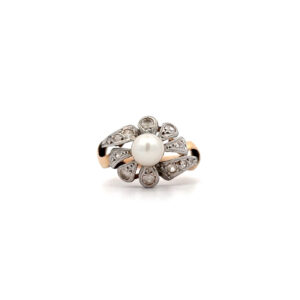 "Perlenglück" - Filigraner 18 Karat Ring