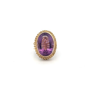 "Flieder Traum" - Großer Ring 18 Karat Gold