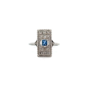 "True Love" - Antiker 18 Karat Weißgold Ring