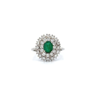 "Emerald Elegance" - 18 Karat Weißgold Ring