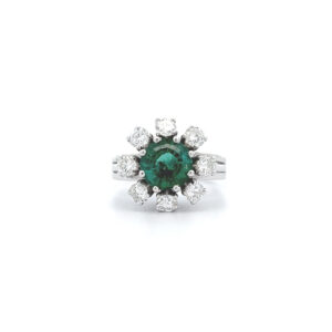 "Green Majesty" - 14 Karat Weißgold Ring
