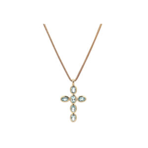 "Ocean Whisper" - Kette in 14 Karat Gelbgold mit Blautopas