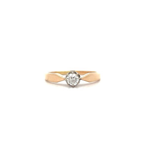 "Für die Ewigkeit" - Antiker Altschliff Solitär Ring in 14 Karat Gelbgold