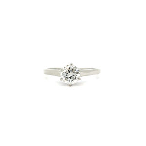 "Timeless Sparkle" - Moderner Solitär Ring in 18 Karat Weißgold