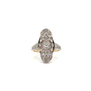 "Vintage Schiffchen" - 14 Karat Gold Ring mit Diamanten