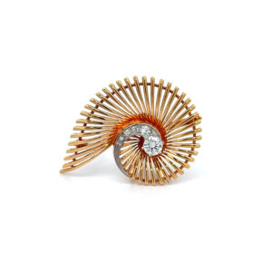 "Sunflare Elegance" - 18 Karat Gelbgold Brosche/Anhänger