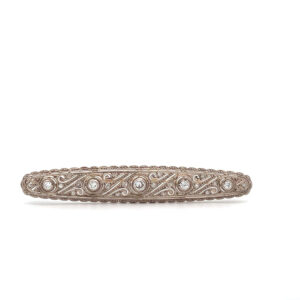 "Art Deco Diamantstab" - 14 Karat Stabbrosche mit Diamanten im Altschliff