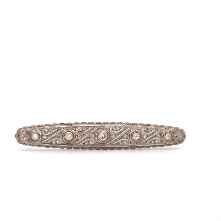 "Art Deco Diamantstab" - 14 Karat Stabbrosche mit Diamanten im Altschliff