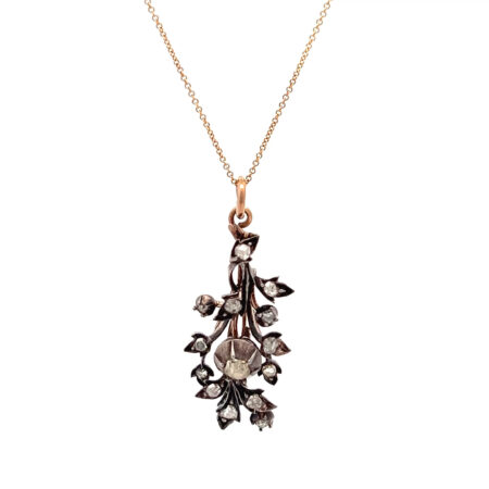 "Belle Epoche Jewel" - Antiker Anhänger mit neuer Kette 18 Karat Roségold