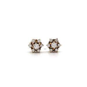 "Filigrane Blüten" - Vintage Ohrstecker 14 Karat Gold mit Diamanten