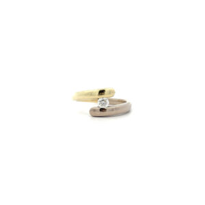 "Funkelnder Zusammenhalt" - Vintage Ring in 14 Karat Gelb- und Weißgold