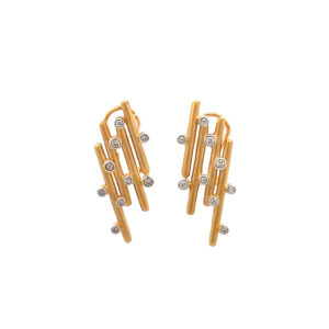 "Goldene Strahlen" - 18 Karat Gelbgold Vintage Ohrstecker