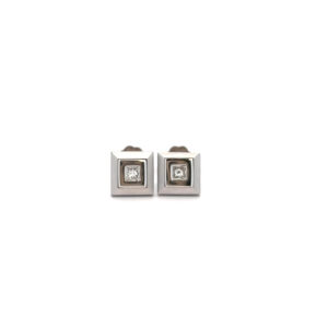 "Klassisch schick" - 18 Karat Weißgold Ohrstecker mit Diamanten