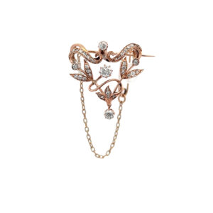 "Heart of Elegance" - Funkelnde Brosche in 14 Karat Roségold