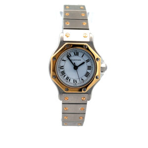 "Cartier Santos Ronde 8 Eck" - Vintage Armbanduhr Stahl/Gold