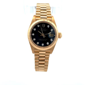 "Rolex Lady Datejust" - 18 Karat Gold Damen Armbanduhr